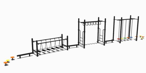 Balanceer parcours met hangrek