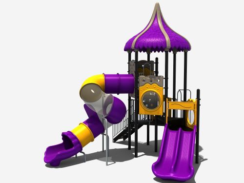 Speeltoren met dubbele glijbaan