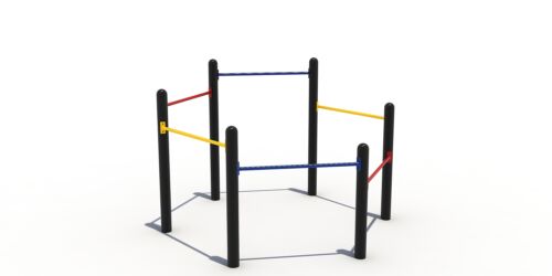 Duikelrek rond met 6 stangen