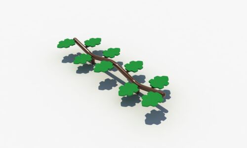 Balanceerbalk met bladeren