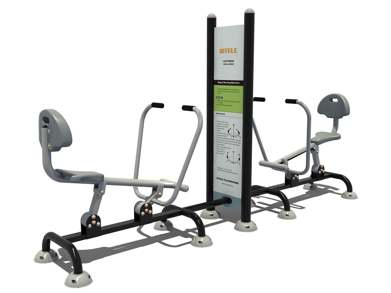 Dubbele roeibeweging met instructiebord