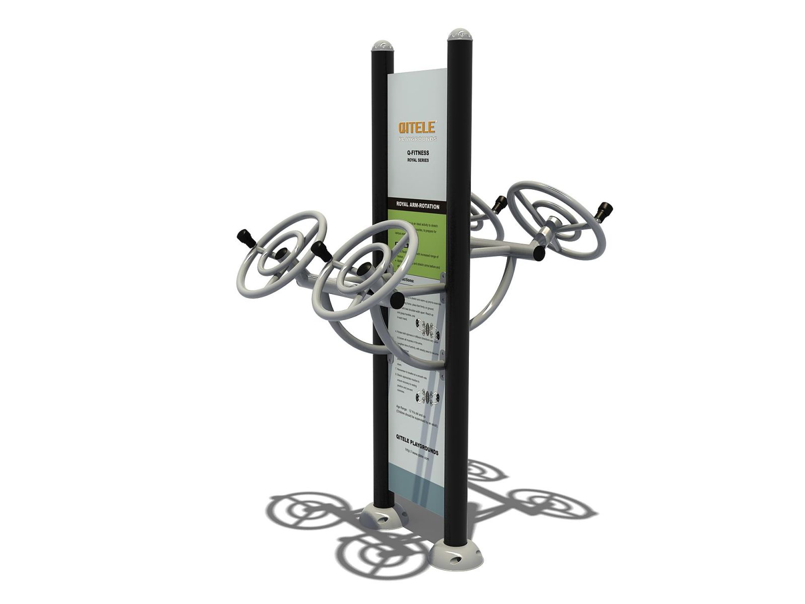 Thai Chi spinners met instructiebord