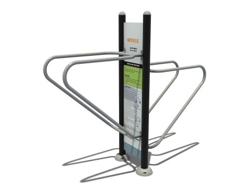 Tricep dips met instructiebord