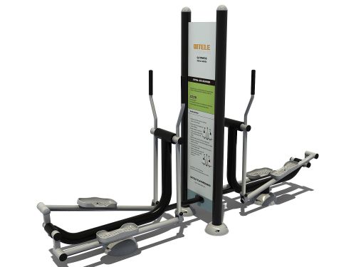 Dubbele crosstrainer met instructiebord