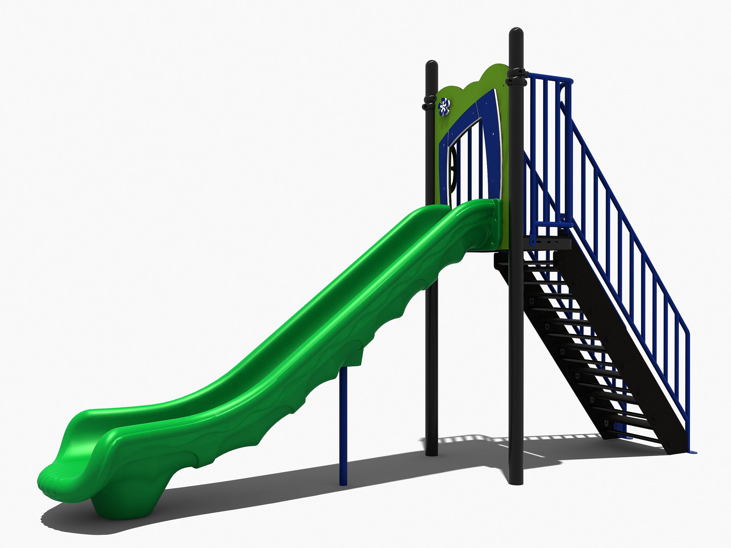 Glijbaan met vaste trap