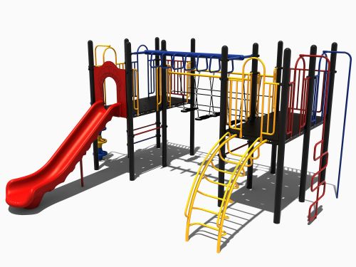 Combinatietoestel met wiebelbrug en glijbaan