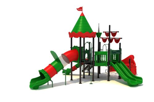 Speeltoestel Piratenschip met meerdere glijbanen