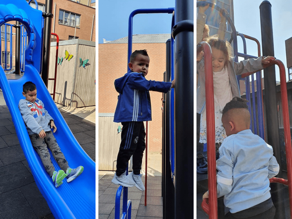 Klimtoestel op kleuterspeelplaats bij basisschool Mozaïek in Rotterdam