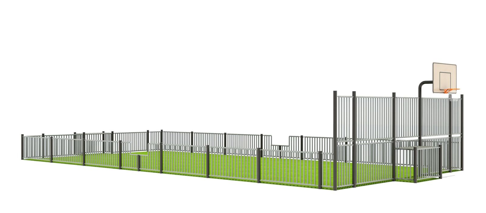 voetbalveld - sport - kunstgras - voetbalbodem - voetbalkooi - pannakooi - basketbal - hoge hekken