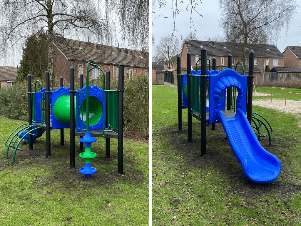 Nieuwe speeltoestellen op verschillende speelplekken in Westerhaar/Vriezenveensche Wijk in Gemeente Twenterand