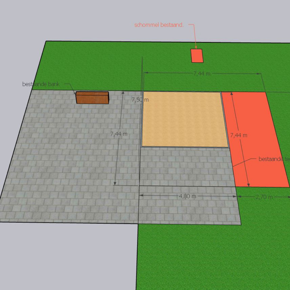 Tekening schoolplein van OBS Spitsbergen in Apeldoorn