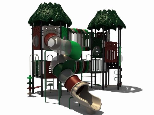 Speeltoestel met een buisglijbaan