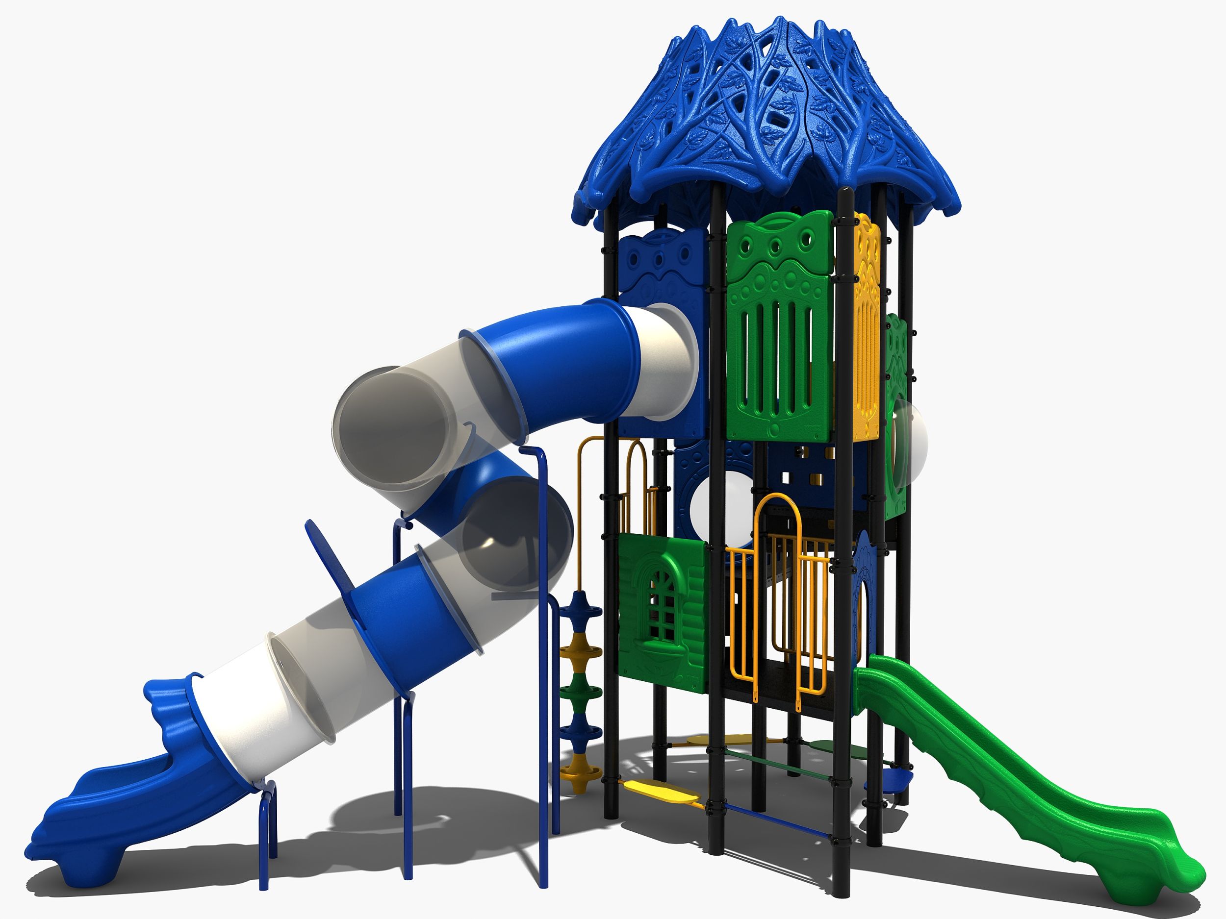 Speeltoestel met buisglijbaan