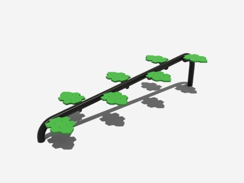 Balanceerbalk met bladeren