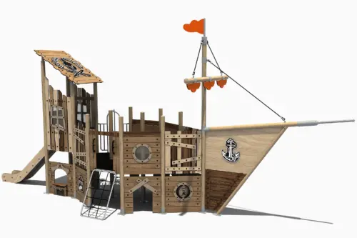 Schip met een glijbaan