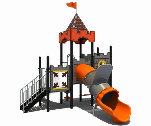 Kasteel met glijbanen