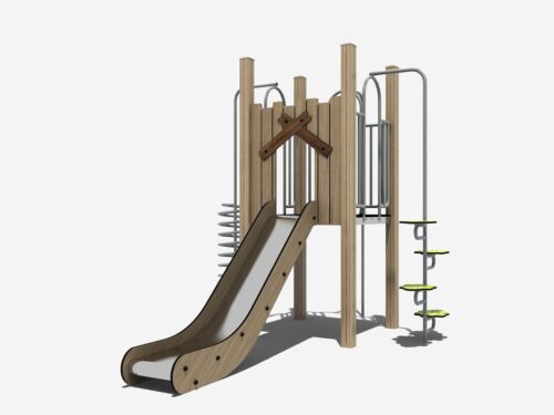 Combinatietoestel met RVS glijbaan