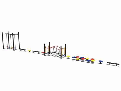 Balanceer parcours met bladerbalk