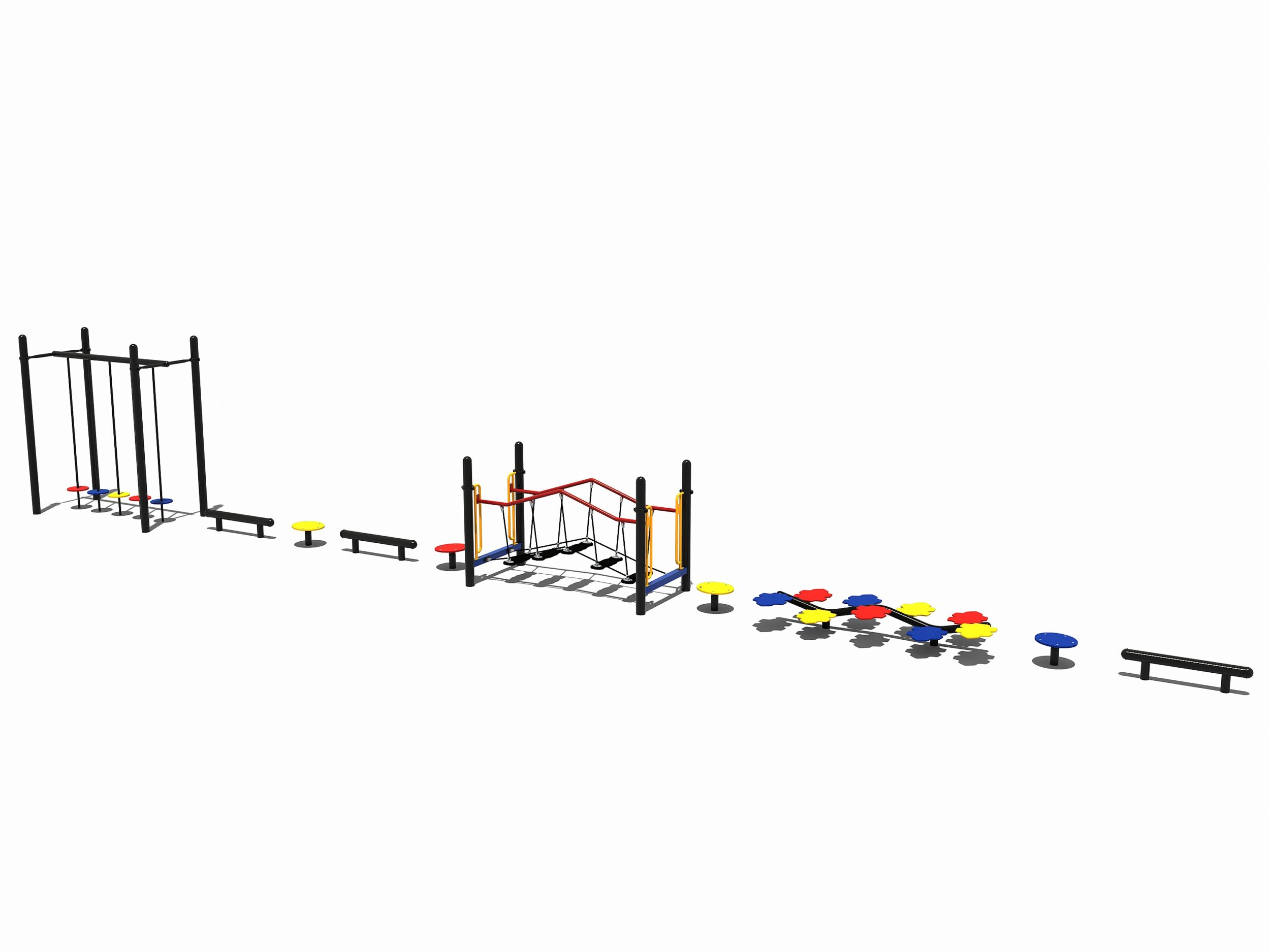 Balanceer parcours met bladerbalk