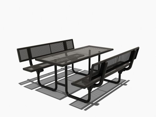 Picknicktafel rechthoek met leuning