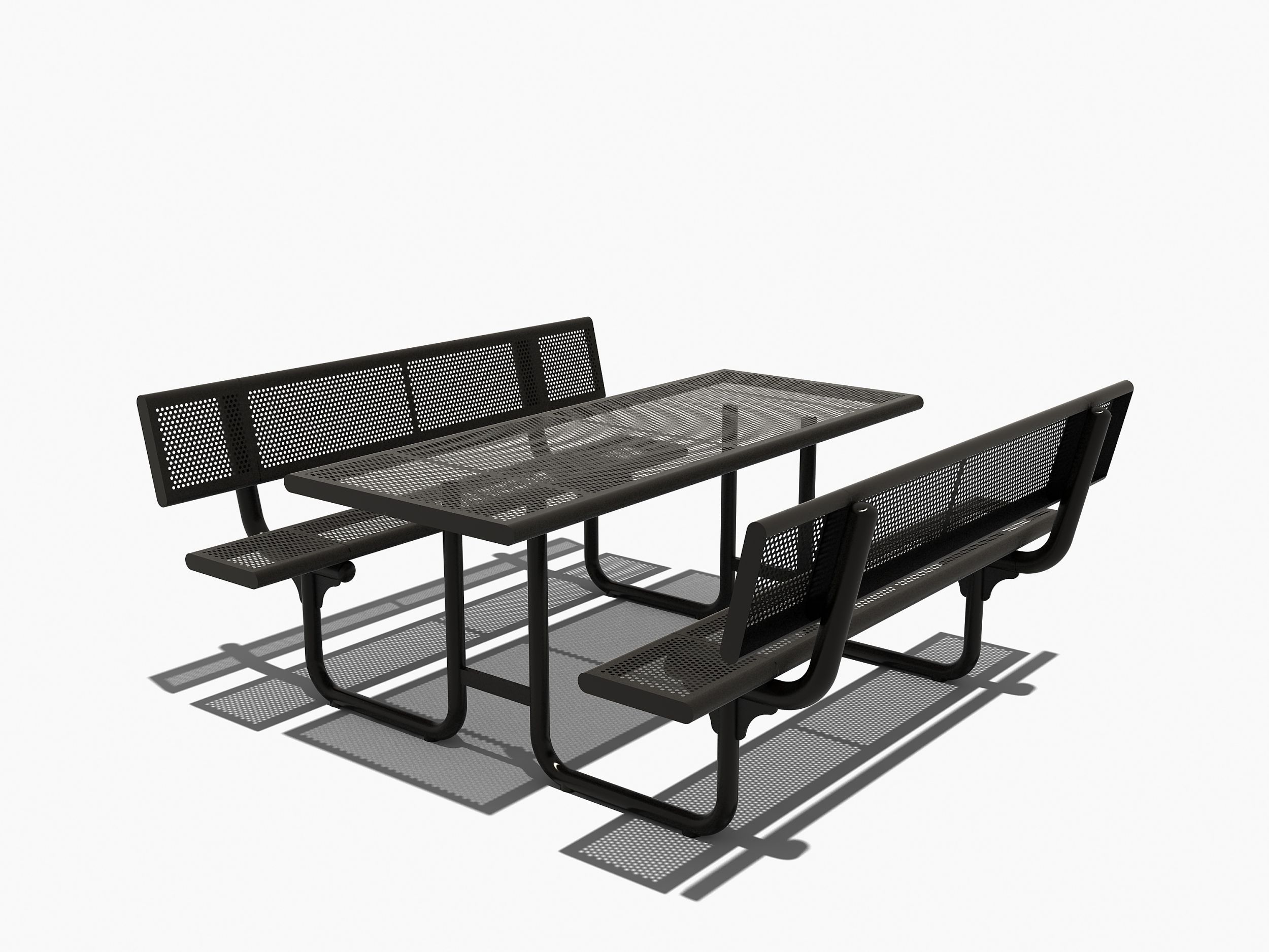 Picknicktafel rechthoek met leuning