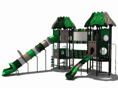 Speeltoestel met een buisglijbaan