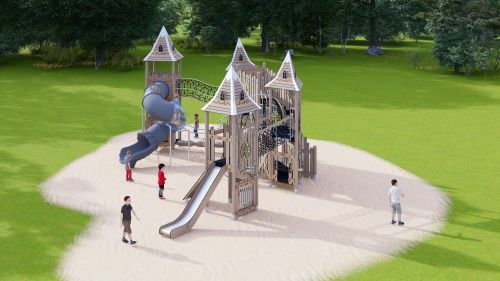 Kasteel met torens en ophaalbrug