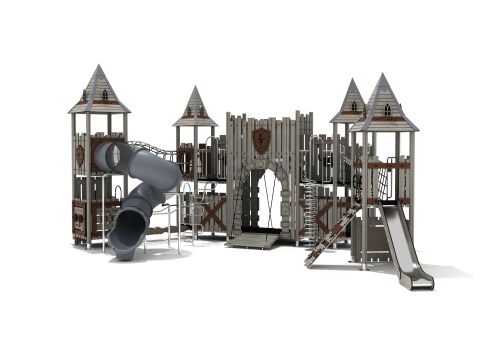 Kasteel met torens en ophaalbrug