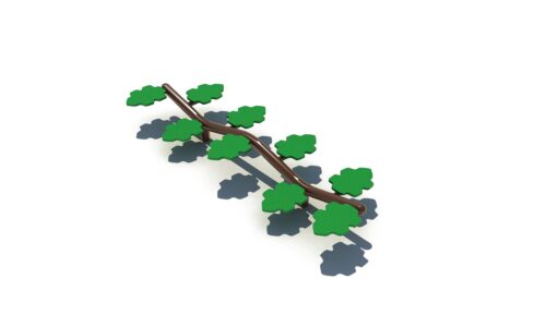Balanceerbalk met bladeren
