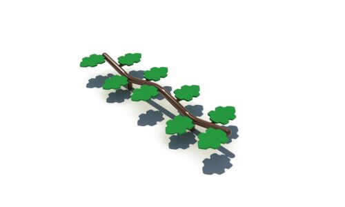 Balanceerbalk met bladeren