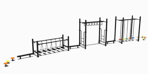 Balanceer parcours met hangrek