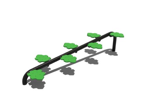 Balanceerbalk met bladeren