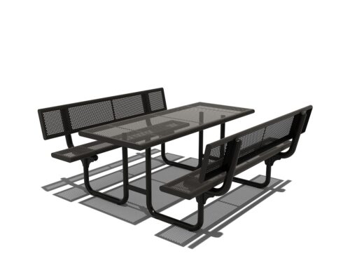 Picknicktafel rechthoek met leuning