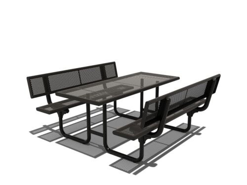 Picknicktafel rechthoek met leuning