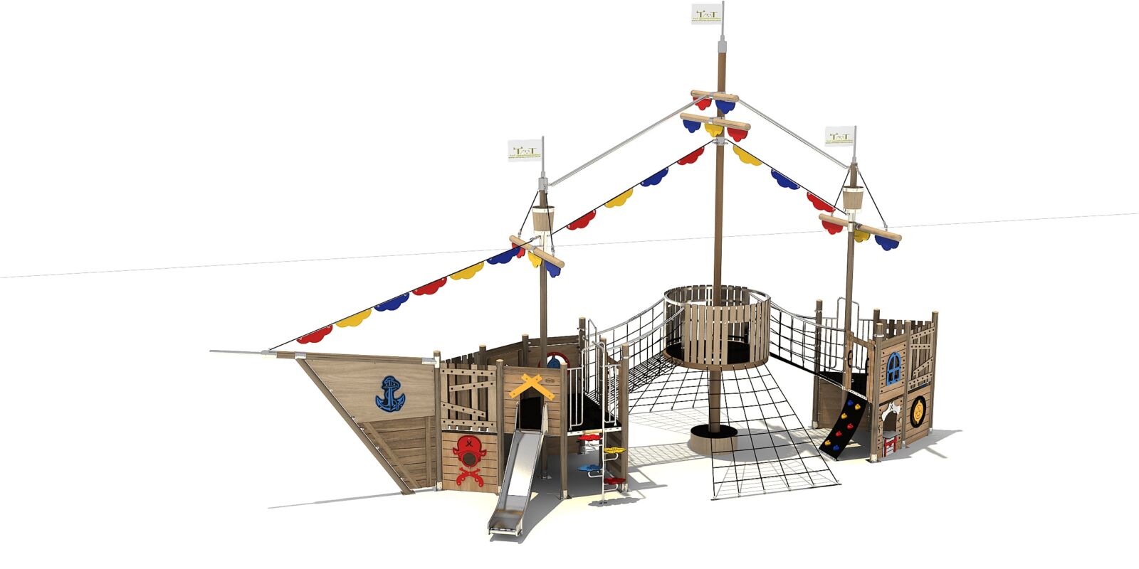 Piratenschip met 8.5 meter mast